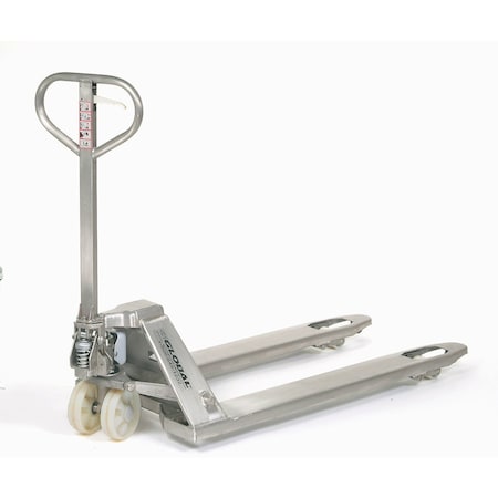 Global Industrial Pallet Jack Truck, Stainless Steel, 27 x 48, 4400 Lb. Capacity 241629